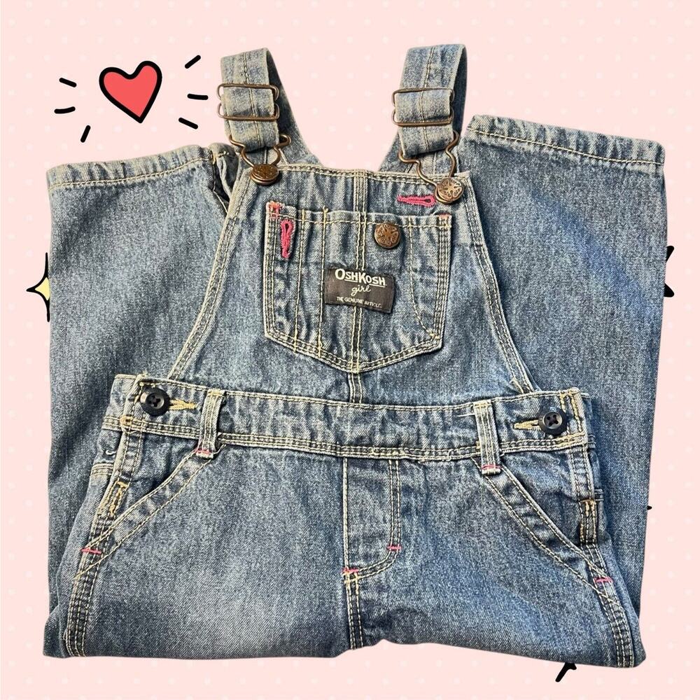 OshKosh B’Gosh Denim Overalls 18 Mths Vestbak, Girls Blue Light Wash